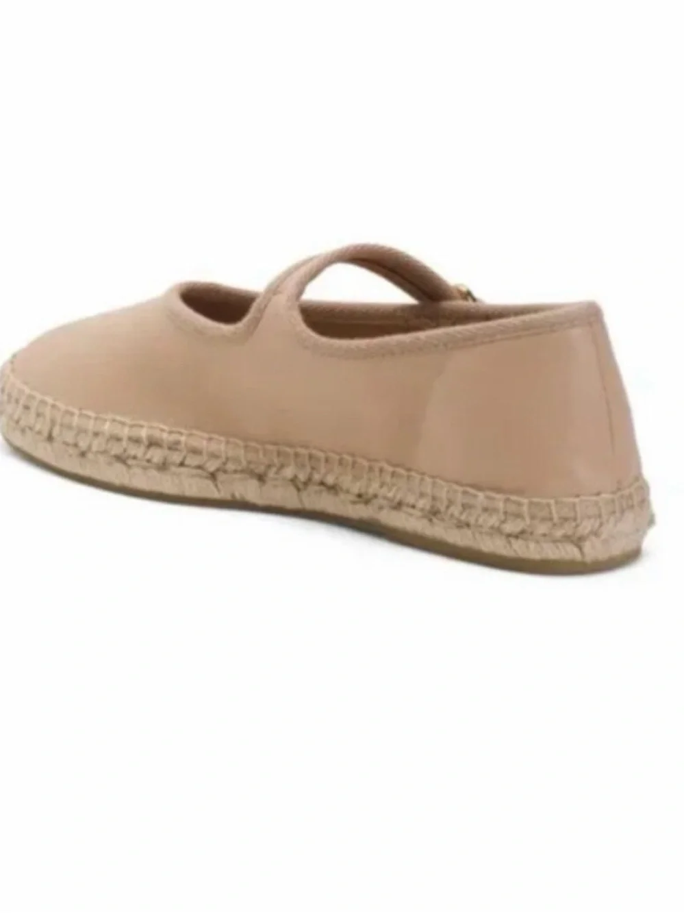 Women's Jutelia leather nude  Beige Mary Jane Espadrille Flats